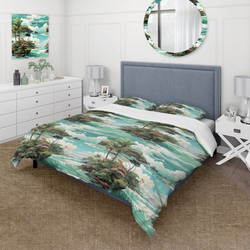 Literie Island Dreamland, Housse de couette simple + 1 taie décorative stan