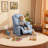 Kids Recliner Chair with Anti-Tilt, 2 Cup Holders, Fabric-140509828-135761427