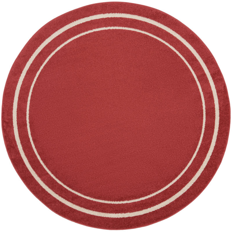 Nourison Essentials Brick Ivory Indoor/Outdoor Area Rug, Round 4'
