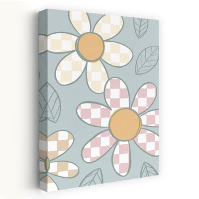 Checkered Daisies Contemporary Daisy Flower Art