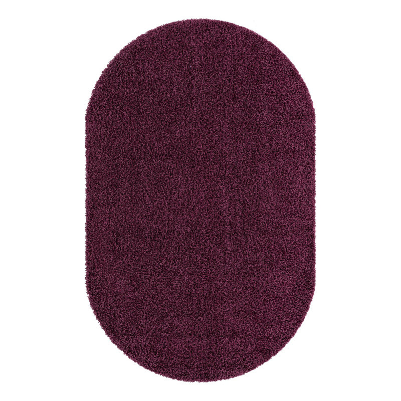Tapis mauve aubergine Capwell, Ovale 5 pi 3 po x 8 pi