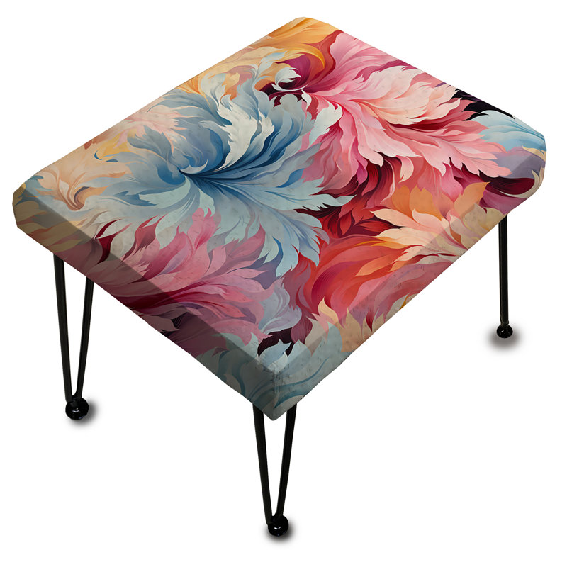Painterly Multicolor Damask Stroke - Repose-pieds rectangulaire abstrait