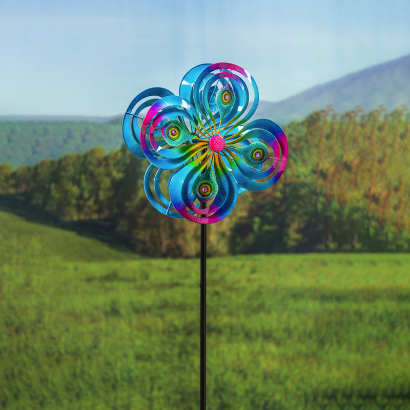 Ventilateur à spirale bleu paon, 75 po
