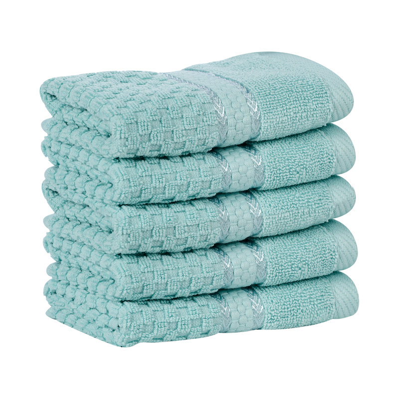 Collection de serviettes texturées 100% coton Mulaayam, Vert menthe