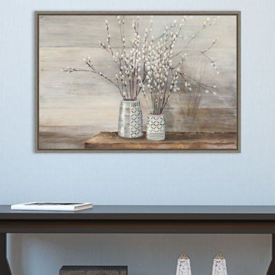 Reproduction de cadre flottant sur toile "Pusc Willow Still Life with Designs" par Julia Purinton