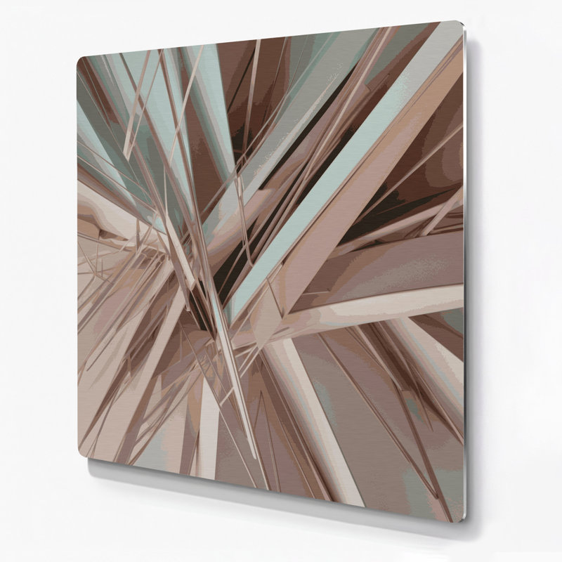 «Geometric Abstraction 58», art mural en métal gris, H 32 po x l 32 po