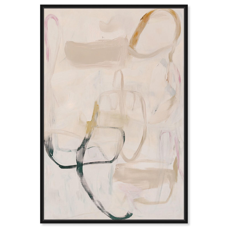 Faded Outline I Canvas Modern Boho Abstract par , H 46 po x l 31 po, Cadre flottant noir