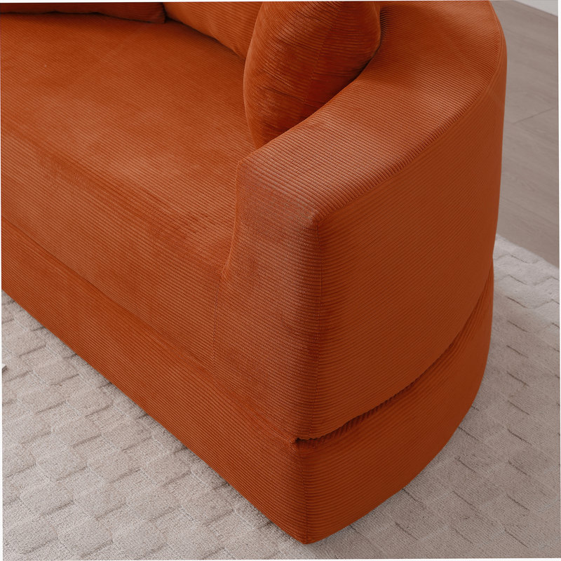 Convertible Sofa Couch Bed,Multi-Functional,Circular Bed,Adjustable Futon Sofa ,No Assembly Compressed Corduroy Floor Lounge Sofa For Apartment Office Bedroom Living Room