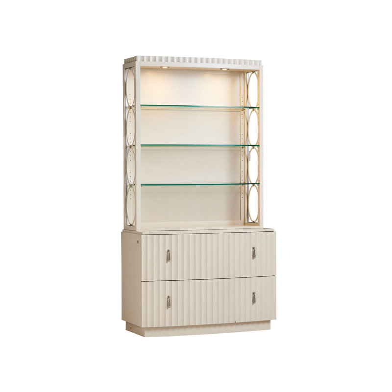 White Transitional Lockable 2-Drawer File Chest