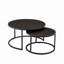 Ensemble de 2 tables basses gigognes modernes en similicuir avec base en métal-1741805986