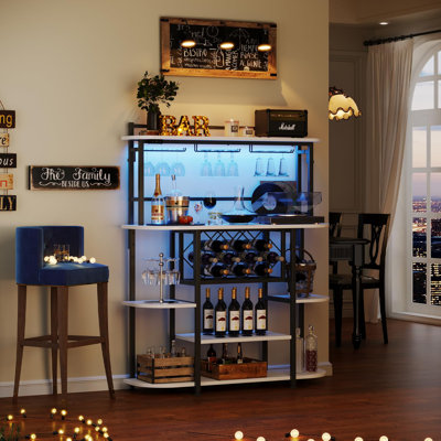 Bar Table Cabinet With Glass Holder