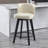 Swivel Bar Stool, 27.5" PU Leather Seat with Tufted Back, Solid Wood Legs, Counter Height Bar Chairs for Kitchen Island, Dining Room, Café-818417647