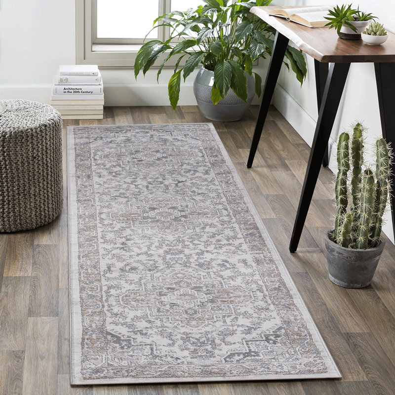 Naar Marfi Area Rugs, Ivory/Beige/Oriental Accent Power Loom Machine -Crafted, Runner 2'2" x 8'