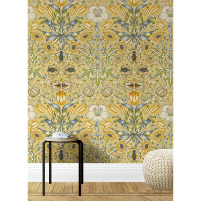 William Morris Lily & Pomegranate Wallpaper Bryelle Peel & Stick Floral Roll
