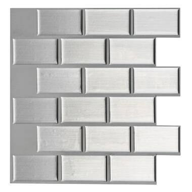 Smart Tiles 10.20 in x 9 in Peel and Stick Self-Adhesive Mosaic Backsplash Wall Tile - Milenza Bigio (4-Pack), Gray