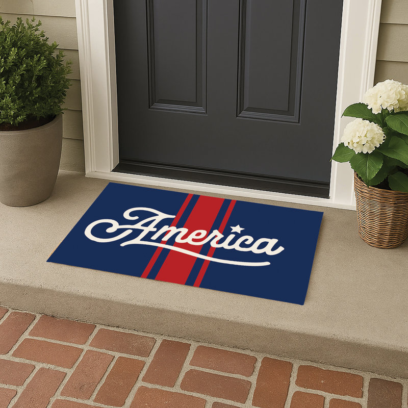 Paillasson America, Bleu, 21' W X 34' L