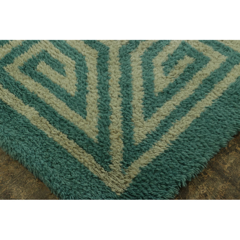 André Arbus Vintage French Art Deco Rug In Blue - Rug & Kilim