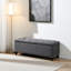 Banc de rangement avec repose-pieds capitonné / charnière de sécurité - gris foncé-130176351