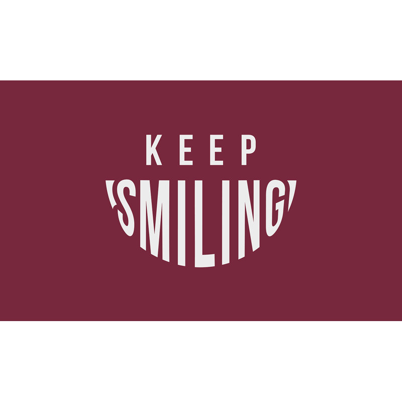 Paillasson d’intérieur antidérapant Keep smiling, Gris anthracite, l 36 po x L 60 po