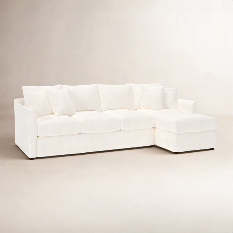 Canapé et chaise large 110 po Cecelia, Mélange de lin naturel Bevin, Accoudoir à droite (vu de face)