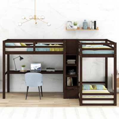 Gatha Kids Twin Loft Bed with Drawers