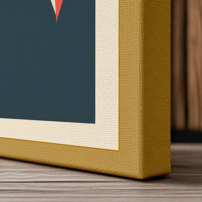 Streamlined Aircraft Mid-Century - Wrapped Canvas, 30x20 - 76.2 x 50.8 cm, Ochre Border