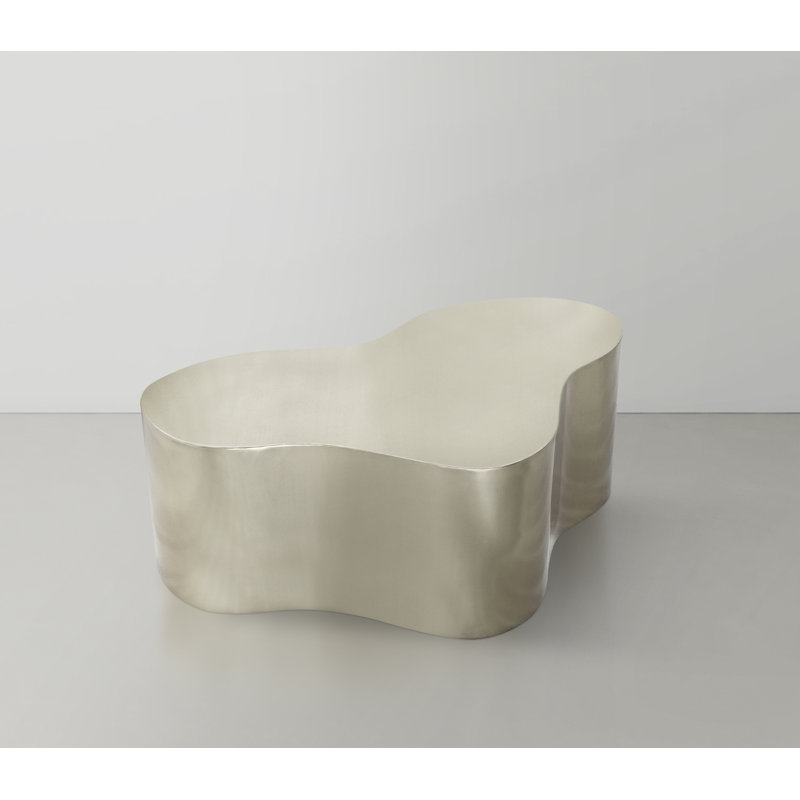 Table basse en fer, Argent brossé