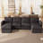 6-Seater Modular Sectional Sofa with Ottoman Storage, Grey-118378493-118378495-121419030