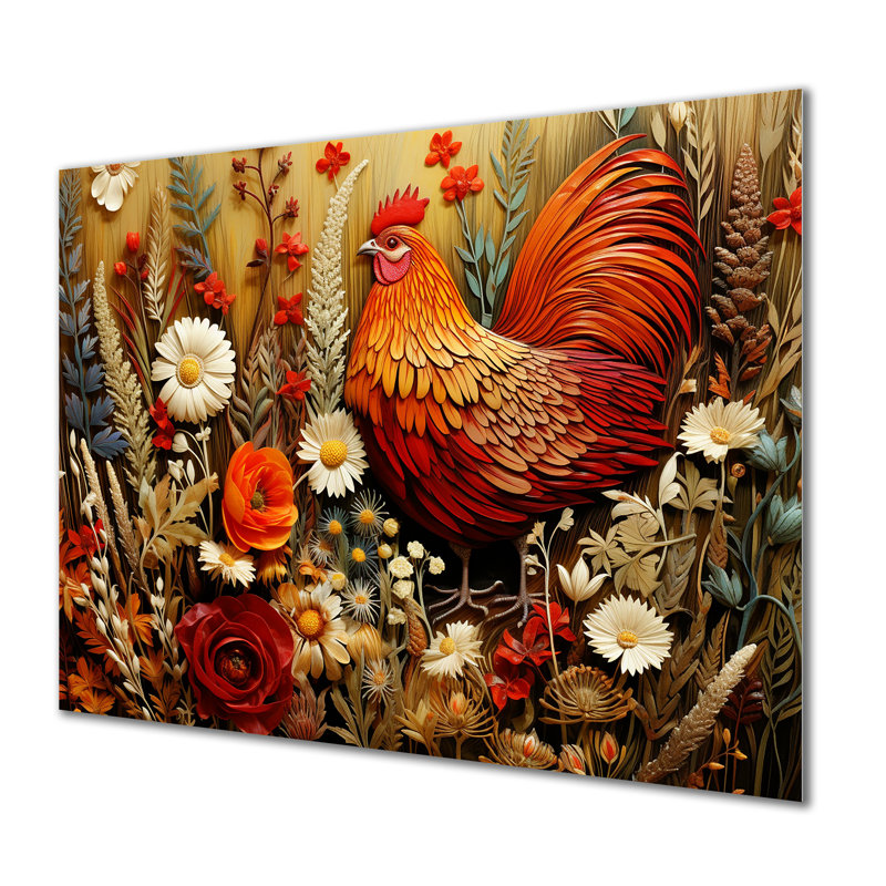 Art mural en métal Country Quill Floral, H 30 po x l 40 po x P 1,5 po
