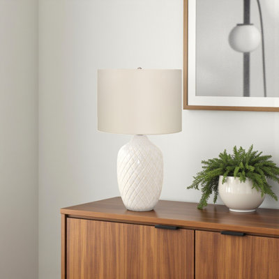 Lighting, 25"H, Table Lamp, Cream Ceramic, Ivory / Cream Shade, Transitional