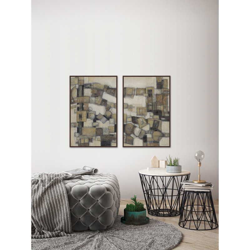 " Tower Blocks " 2 - Pieces, 45" H x 30" W