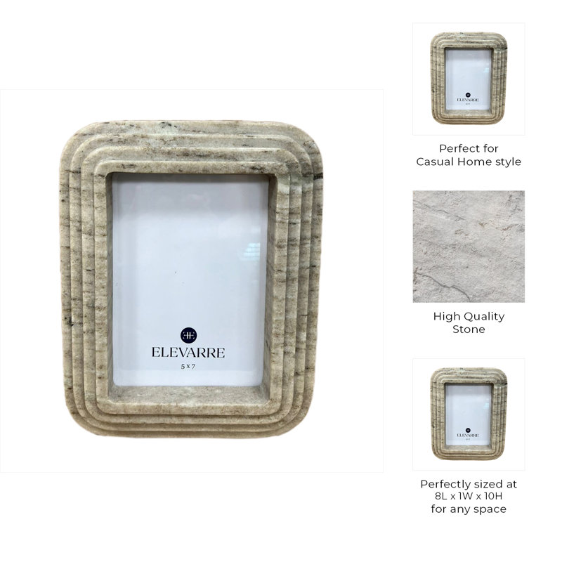 Sagebrook Home 5X7 Duval Marble Photo Frame, 5" x 7"