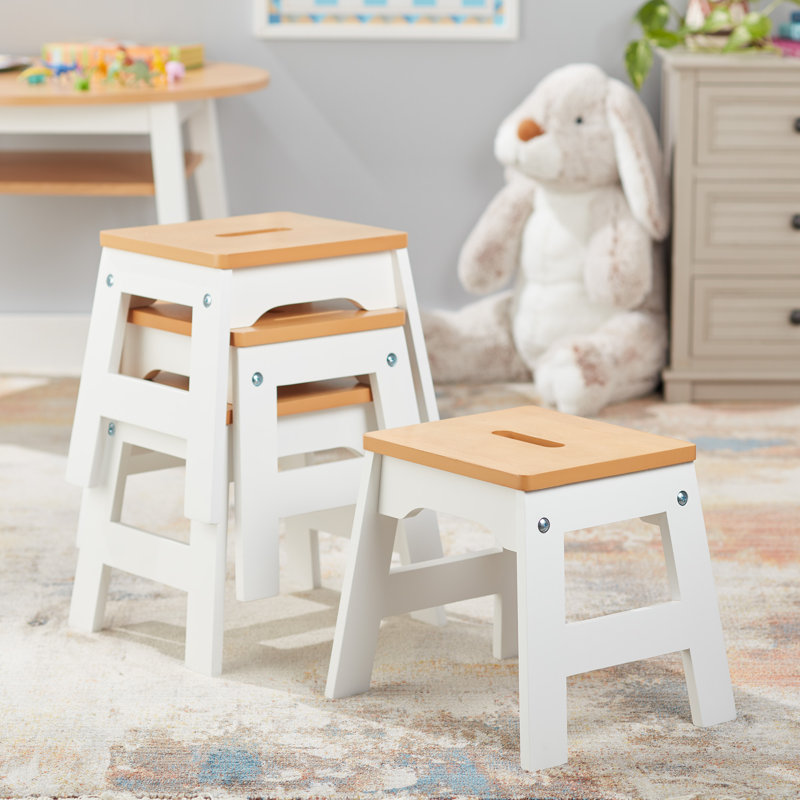 Chaise pour enfants, Blanc / Naturel
