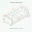 Canapé 2 + 3 places en velours avec accoudoirs carrés et décoration cloutée-1990820745