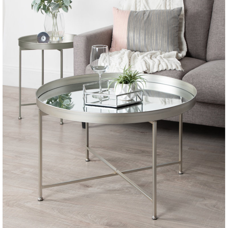 Table de bout Ekta, Argent, Argent, H 22 po x l 18,25 po