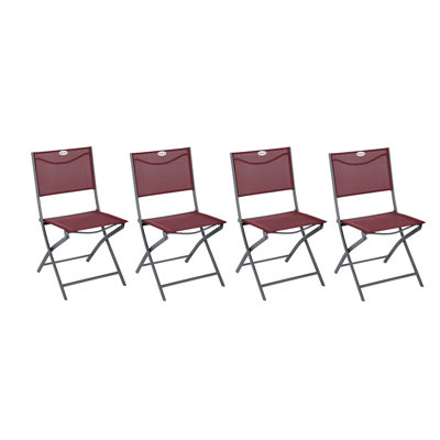 Hildago Foldable Outdoor Patio Dining Side Chair with Cushion