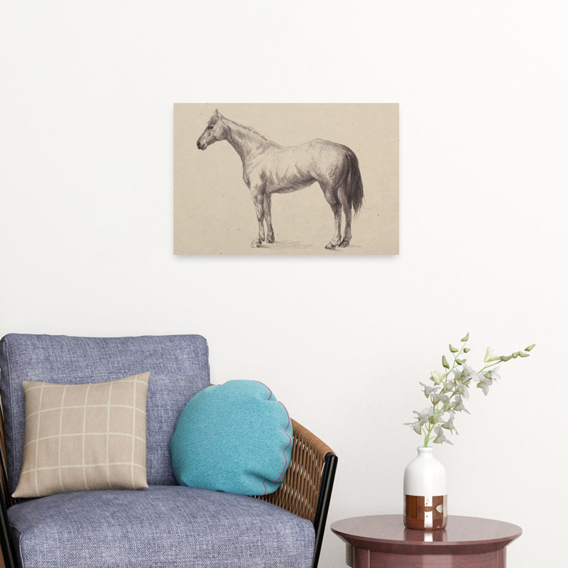 Reproduction d'art mural cheval debout, 16" H x 24" W