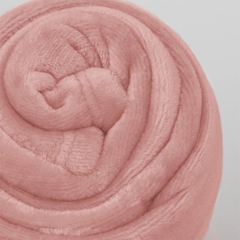 Couverture réversible en fausse fourrure de peluche vison, Grand, Rose