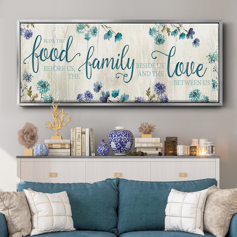 «Food Family Love» - Toile encadrée, H 8 po x l 20 po