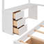 Lit superposé double au-dessus de simple en bois massif avec tablettes à tiroirs de bureau By RIDGEPOLE Blanc-1625028711