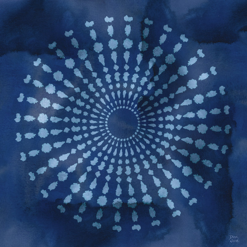 Indigo Splash V by Dina June - Wrapped Canvas Painting, 122cm H x 122cm W