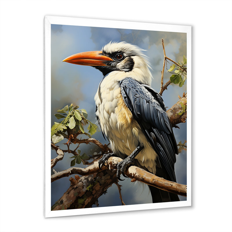 Yojaira, Afrique, Hornbills, vol II, sur toile, Cadre photo blanc, H 40 po x l 30 po x P 1,5 po