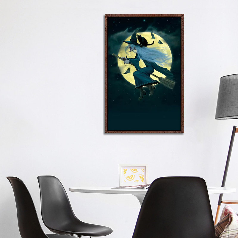 Witch 1 Piece Wall Art on Canvas, 101.6 cm H x 66.04 cm W, Classic Brown Wood Framed