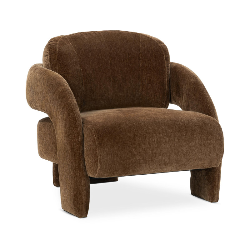 Chaise d'appoint rembourrée Salino, Polyester bronze