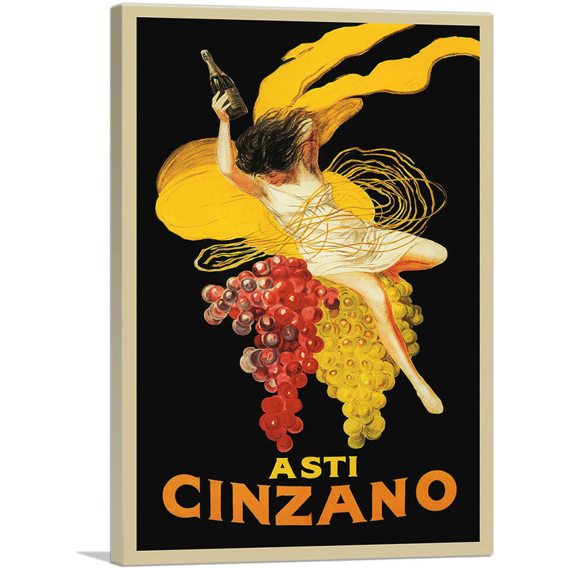 «Asti Cinzano 1920» par Leonetto Cappiello - reproduction d'art sur toile tendue, H 40 po x l 26 po x P 1,5 po