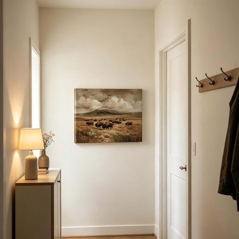 Bison Herd Canvas Wall Art, 40x60cm
