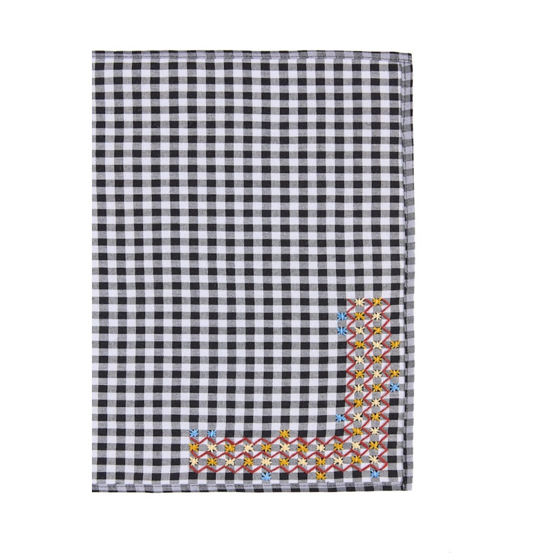 Napperon brodé S / 2 Estrellas, Noir
