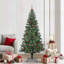 vidaXL Artificial Pre-lit Christmas Tree Green PVC and Metal-2119894712