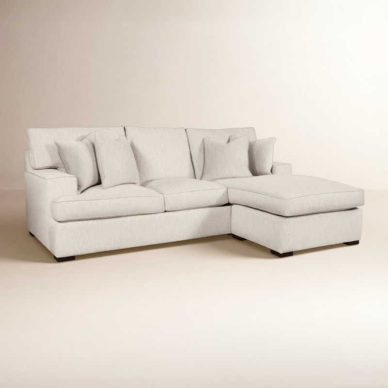Sadie 97" Wide Reversible Sofa & Chaise with Ottoman, Frost White, Beige Performance; 0357-85
