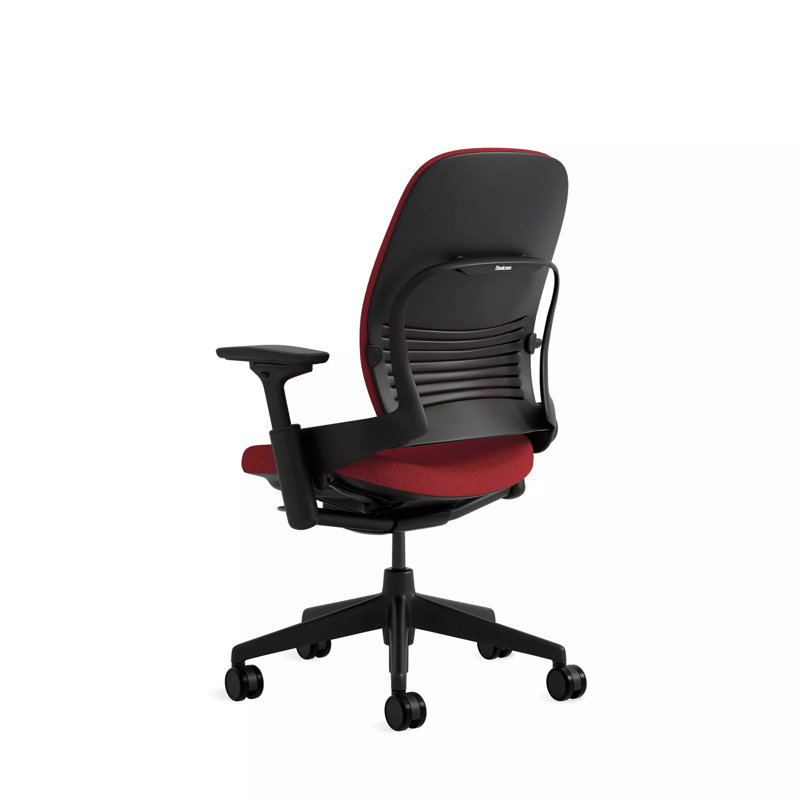 Steelcase Leap® Task Chair, Black, Carpet Casters, Scarlet